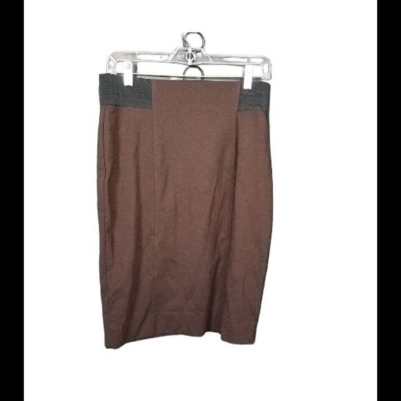Miss Tina by Tina Knowles Size 10 Women's Brown Pull On Skirt Black Band Waist - Picture 1 of 12
